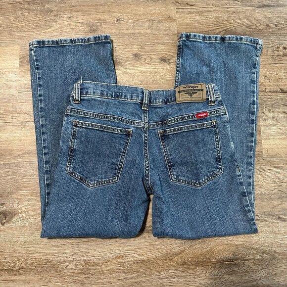 Wrangler Boys Blue Denim Adjustable Waist Classic Boot 12 Husky - Picture 1 of 5